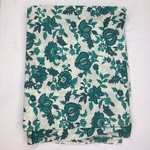 1 Yd Hoffman California Fabrics Quilting Cotton Teal Green Leaves Floral White